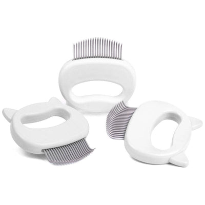 Leos paw 3-Pack - Buy 2 Get 1 Free / White x3 Copy WideBundle of Cat Hair Removal Massaging Shell Comb