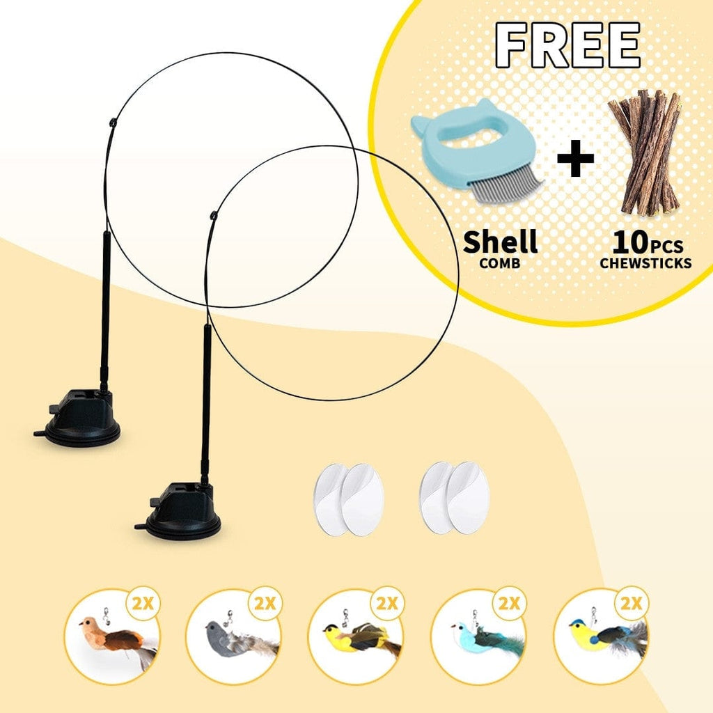 Leos paw Double Set + FREE Gifts 🎁 Interactive Bird Simulation Cat Toy Set | Leo's Paw
