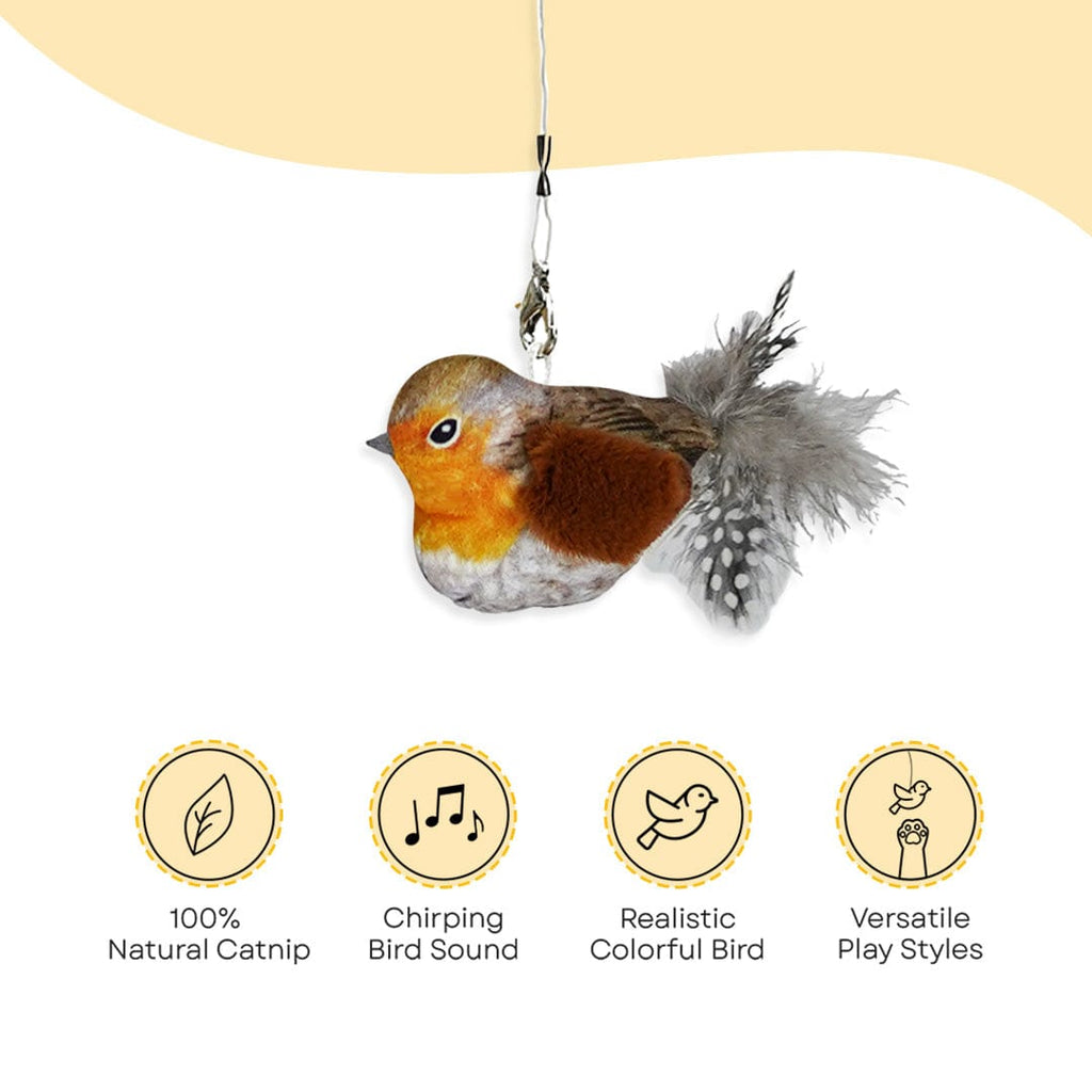 Leos paw Interactive Chirping Bird with Catnip