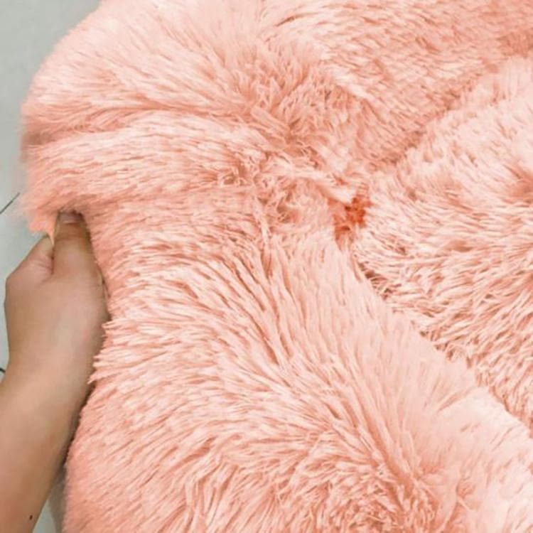 Leos paw L Fluffy Cat Bed (Light Pink)