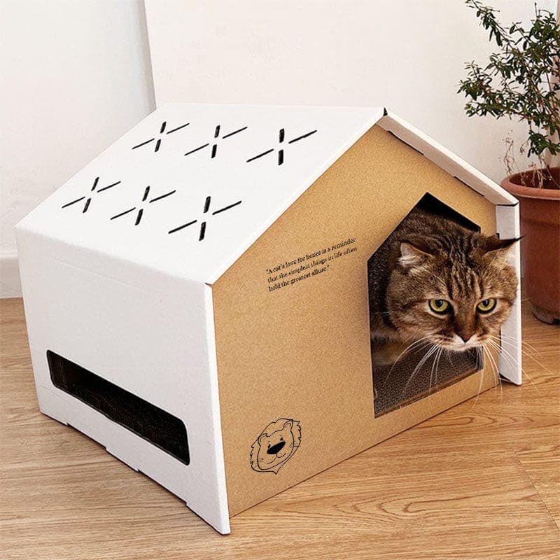 Leos paw Recycled Cat Scratching House (New 2023)