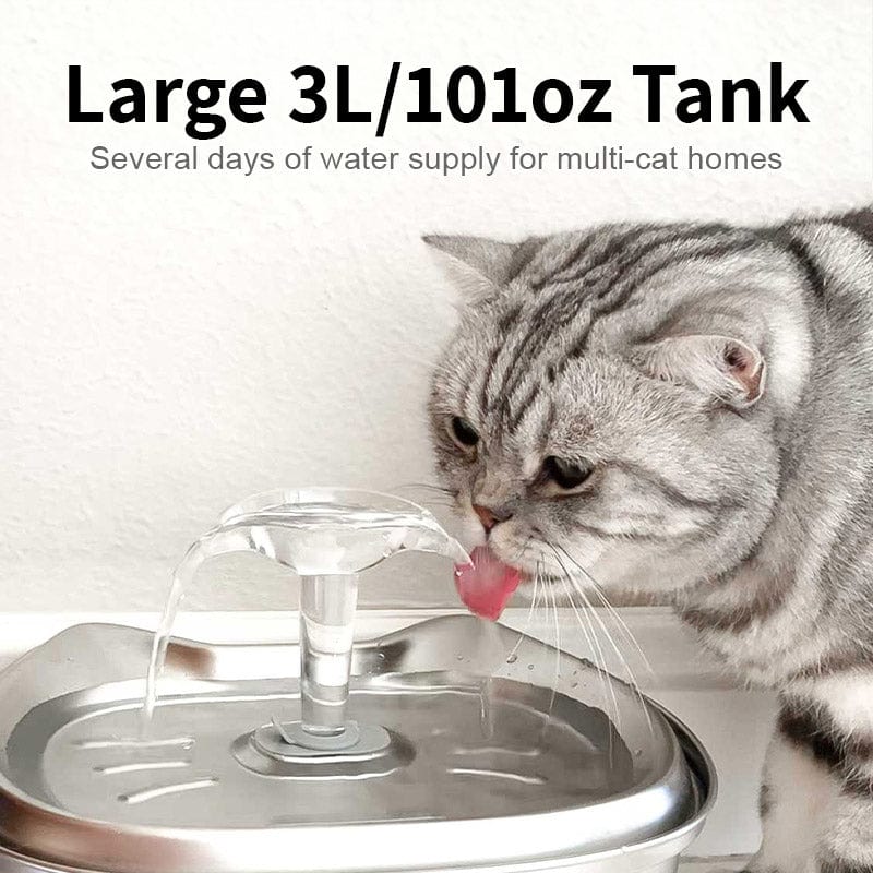 Stainless Steel Cat Water Fountain – Leos paw - Main Image