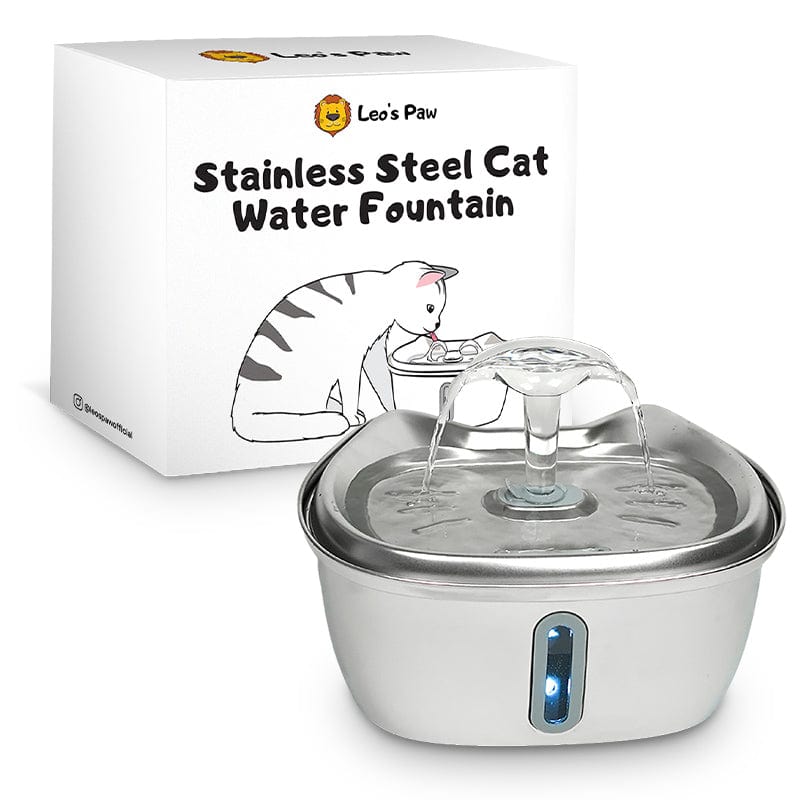 Stainless Steel Cat Water Fountain – Leos paw - Main Image