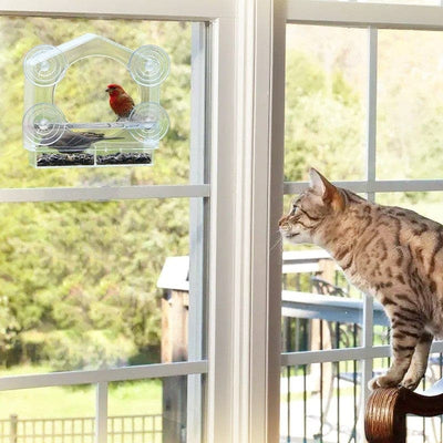 Leo's Paw Window Bird Feeder - Real Life Cat TV - Clear - 339 requests
