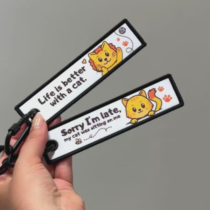 Cat Quote Keychain & Adorable Stickers