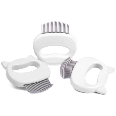 Leos paw 3-pack white (3 Pack Bundle) Cat Hair Removal Massaging Shell Comb