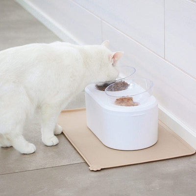 Leos paw Anti-Vomiting Orthopedic Cat Bowl with Storage