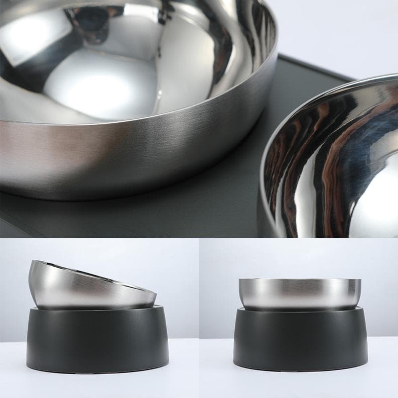 Leos paw Anti-Vomiting Stainless Steel Cat Bowl