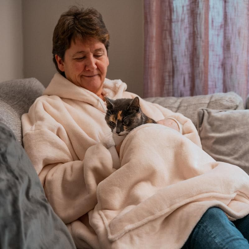 Cat Blanket Super Soft Flannel Hoodie Cat Sleeping Bag Wearable Throw  Blanket R1