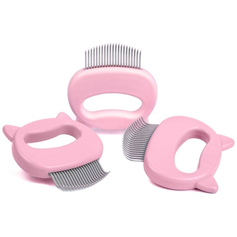 Leos paw Pink x3 (58% OFF) (3 Pack Bundle) Cat Hair Removal Massaging Shell Comb