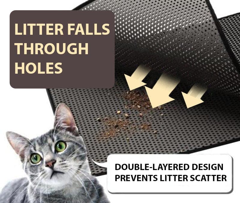 Leokis Premium No-Phthalate Cat Litter Mat XL 24X35 Non-Slip