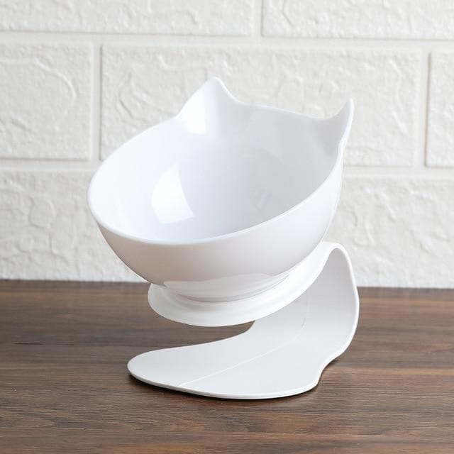 Leos paw white / single Anti-Vomiting Orthopedic Cat Bowl